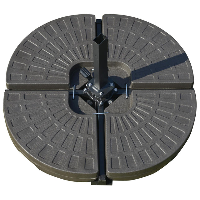 Befüllbarer HDPE-Sonnenschirmständer, Kaffee, 17 kg Wasser/25 kg Sand