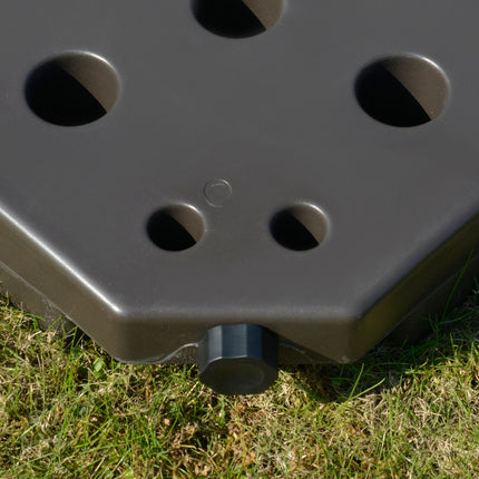 Plnitelný stojan na slunečník z HDPE, kávově hnědý, 17 kg voda / 25 kg písek