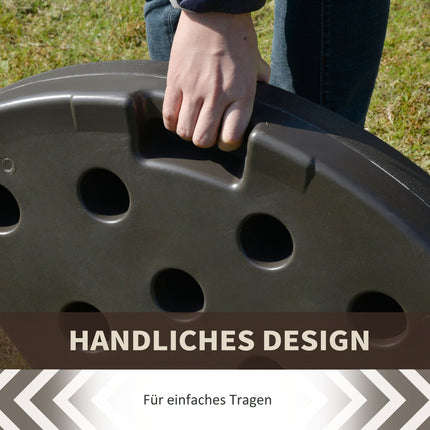 Plnitelný stojan na slunečník z HDPE, kávově hnědý, 17 kg voda / 25 kg písek
