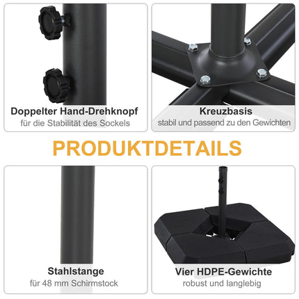 Stojan na slunečník z HDPE – odolný a elegantní, černá