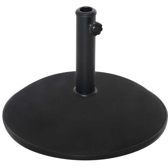 Podstavec na slunečník z černé oceli a cementu, 25 kg, ∅49 X 37 cm