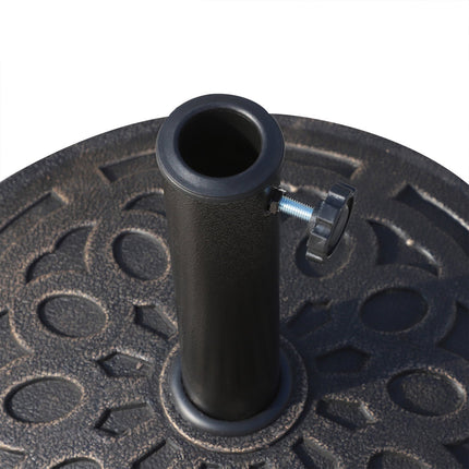 Kulatý pryskyřicový stojan na slunečník, bronzový, 14 kg, pro Ø38-48 mm