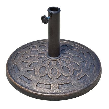 Kulatý pryskyřicový stojan na slunečník, bronzový, 14 kg, pro Ø38-48 mm