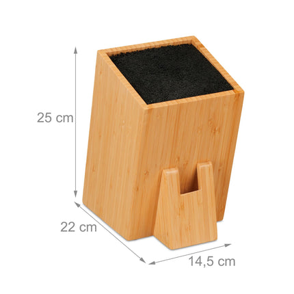 Nesestavený blok na nože z bambusu