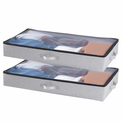 Under Bed Storage Bins With Clear Lids, 45L, 2-Pack