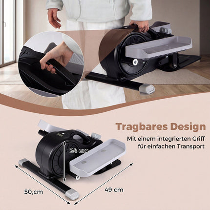 Under Desk Elliptical Pedal Exerciser, Black, Compact & Quiet