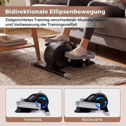 Under Desk Elliptical Pedal Exerciser, Black, Compact & Quiet