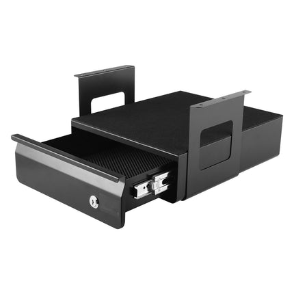 Under Desk Pull-Out Drawer, Lockable Steel, 13-Inch