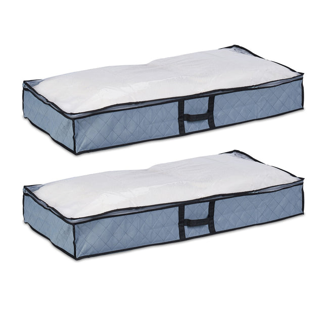 Unterbett-Aufbewahrungstaschen mit transparentem Fenster, 2er-Set