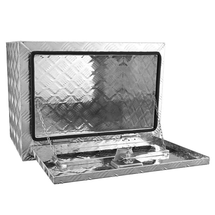 Underbody Truck Tool Box, Aluminum Diamond Plate, 24x17x18 in