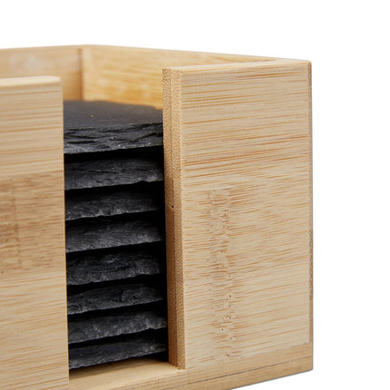 Podložky z břidlice - 8 ks, bambusový box