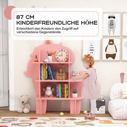 Unicorn Bookshelf for Kids Toy Storage Organizer with Open Shelves