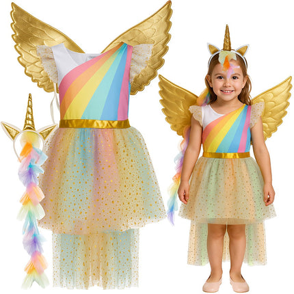 Unicorn Costume for Kids, 3-Piece Set, Size 122-128 cm