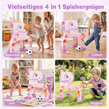 Unicorn Toddler Activity Center – 4-in-1 Sports Set, Pink