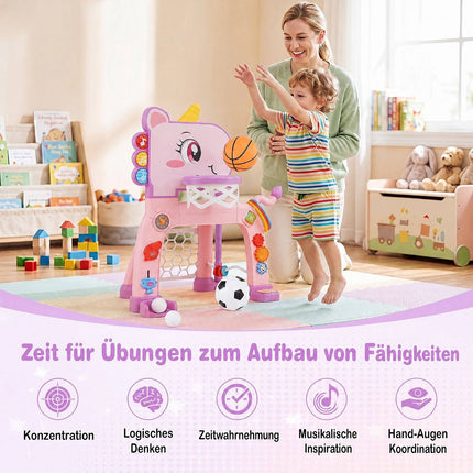 Unicorn Toddler Activity Center – 4-in-1 Sports Set, Pink
