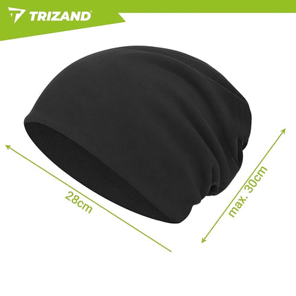 Unisex Winter Beanie Hat with Warm Fleece Lining, One Size, Black