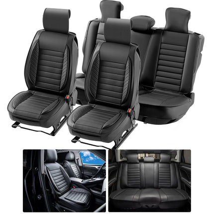 Universal Car Seat Covers Full Set, 9-Piece Faux Leather