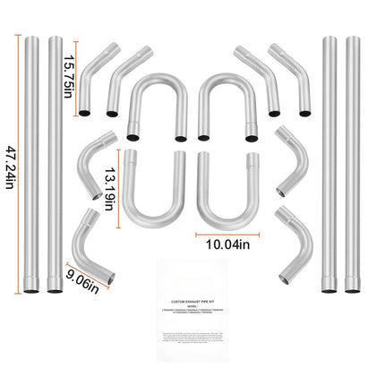 Universal Exhaust Pipe Kit, 16-Piece 2.25 In Slip-Fit