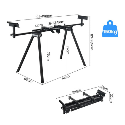 Univerzální skládací stojan pod pokosovou pilu, výsuvný 150 kg