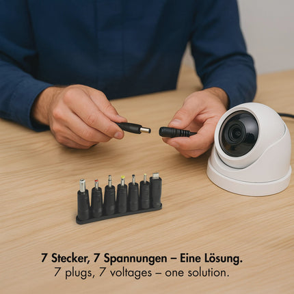 Univerzální napájecí adaptér 3-12V 24W se 7 výměnnými konektory