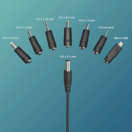 Univerzální napájecí adaptér 3-12V 24W se 7 výměnnými konektory