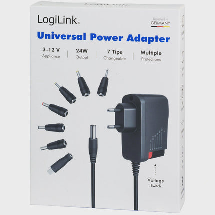 Univerzální napájecí adaptér 3-12V 24W se 7 výměnnými konektory