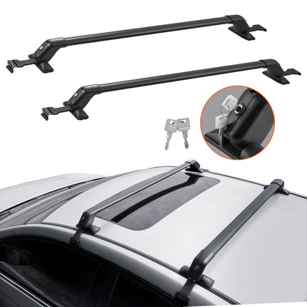 Universal Roof Rack Cross Bars for Bare Roof, 70 kg, Locking