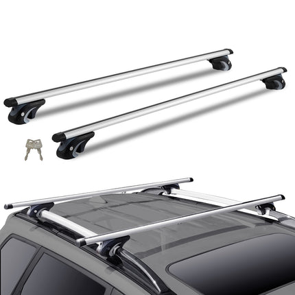 Universal Roof Rack Crossbars 120 cm for Raised Rails