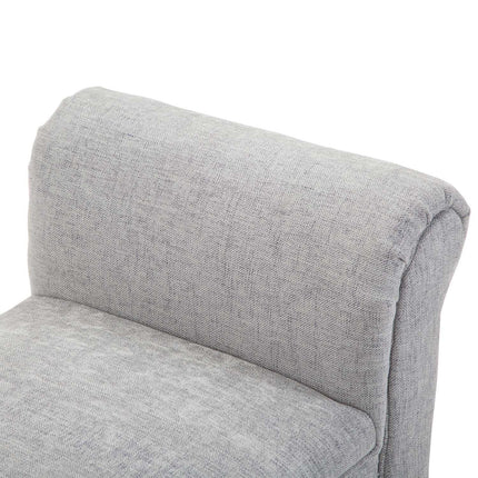 Elegantní světle šedá čalouněná lavice s obloukovými boky