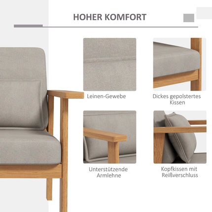 Čalouněná šedá designová židle s područkami - 70x72x76 cm