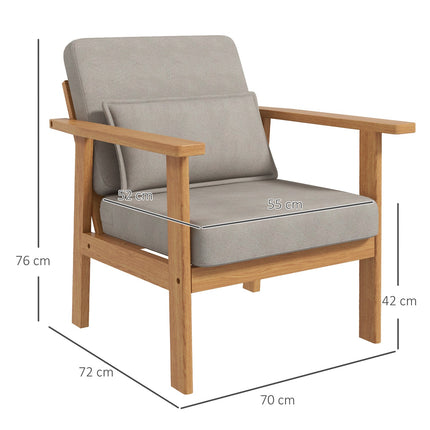 Čalouněná šedá designová židle s područkami - 70x72x76 cm