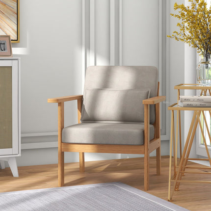 Čalouněná šedá designová židle s područkami - 70x72x76 cm