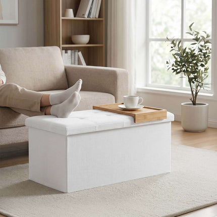 Čalouněná úložná lavice – skládací textil, pro 2 osoby