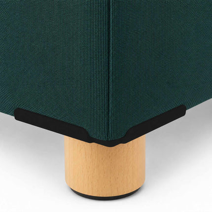 Upholstered Storage Cube Stool with Padded Seat, Dark Green, 38 cm