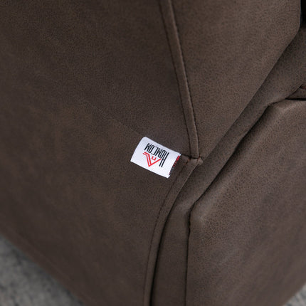 Recliner Chair with Footrest, Microfiber Leather-Look, Brown