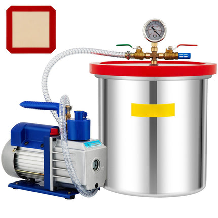 Vacuum Chamber Kit, 5 Gallon, 5 CFM 1/3 HP Pump
