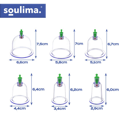 Vacuum Cupping Set, 12 Fireless Cups with Pump
