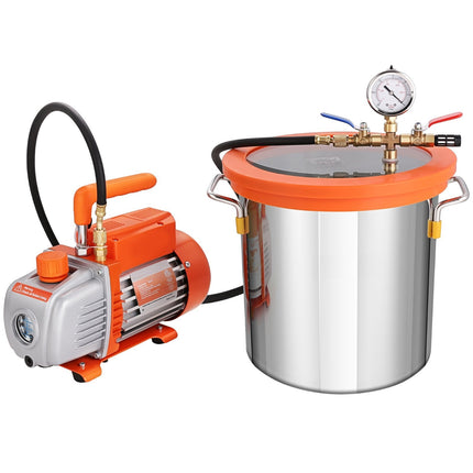 Vacuum Degassing Chamber Kit 11.4L, 3.5 CFM Pump
