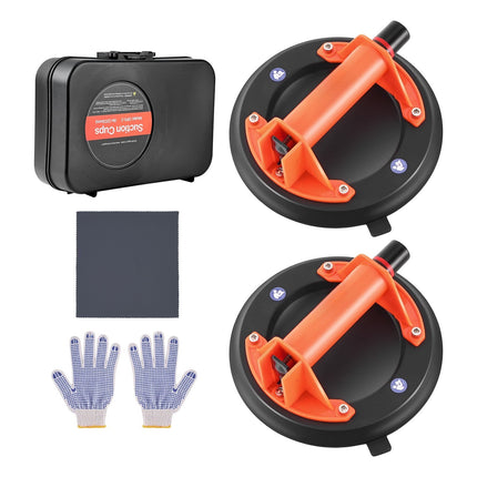 Vacuum Suction Cup Glass Lifter, 8-Inch, 2-Pack with Case