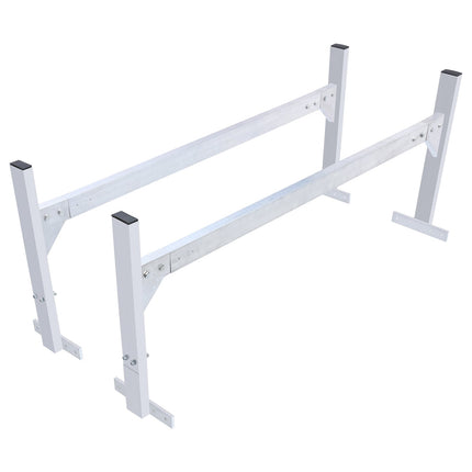 Van Roof Ladder Rack, 2-Bar Aluminum, 400 lb, Adjustable