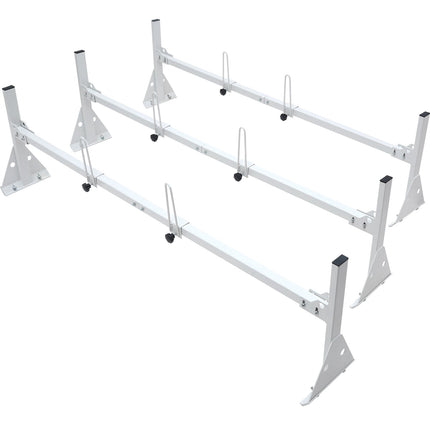 Van Roof Ladder Rack, 3-Bar Alloy Steel, 750 lb