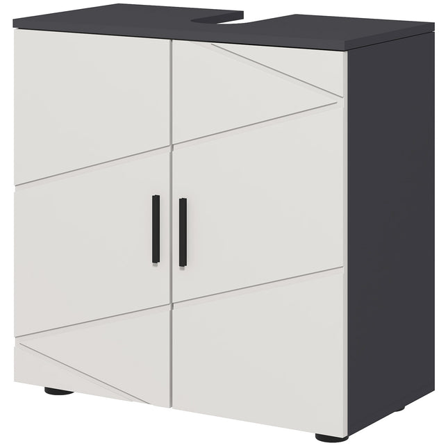 Badmeubel met verstelbare plank, badmeubel met greep, badkamermeubel met kantelbeveiliging, grijs, 60 x 30 x 60 cm |