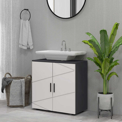 Gray bathroom base, adjustable shelf, anti-tip, 60x30x60 cm