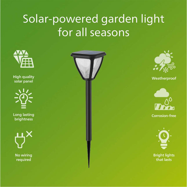 Vapora zahradní lampa solární LED 200lm černá