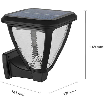 Vapora nástěnná lampa solární LED 200lm černá