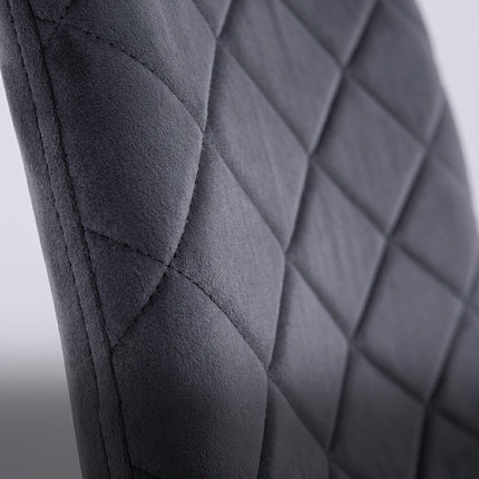 Velvet Dining Chairs, Anthracite, 2-Pack, Upholstered
