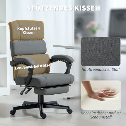 Nastavitelná kancelářská židle se sametovým vzhledem, pojízdná, šedá