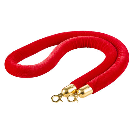 Velvet Stanchion Ropes, 4 Pack 1.5 m, Gold Hooks