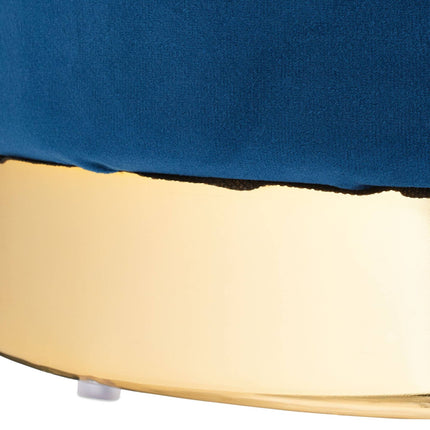 Samthocker mit Stauraum Blau