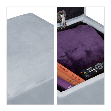 Velvet stool with storage